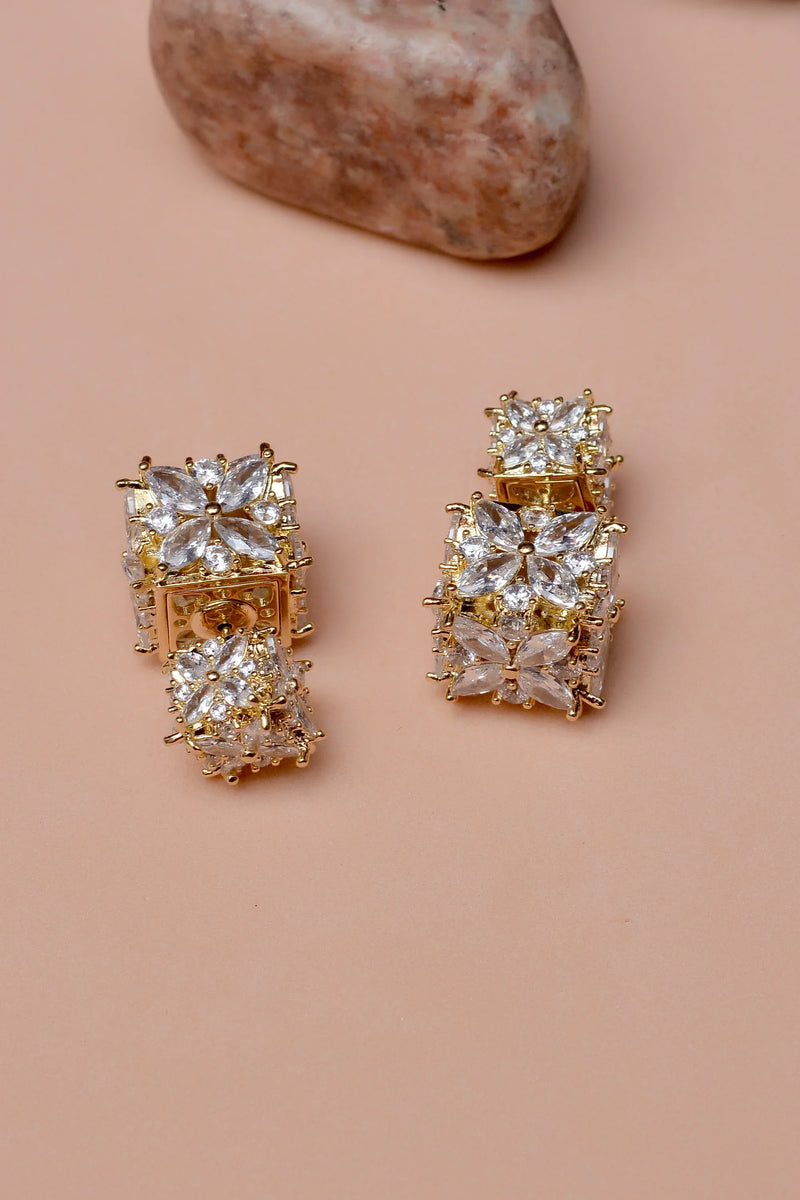 Party Wear Golden Earrings