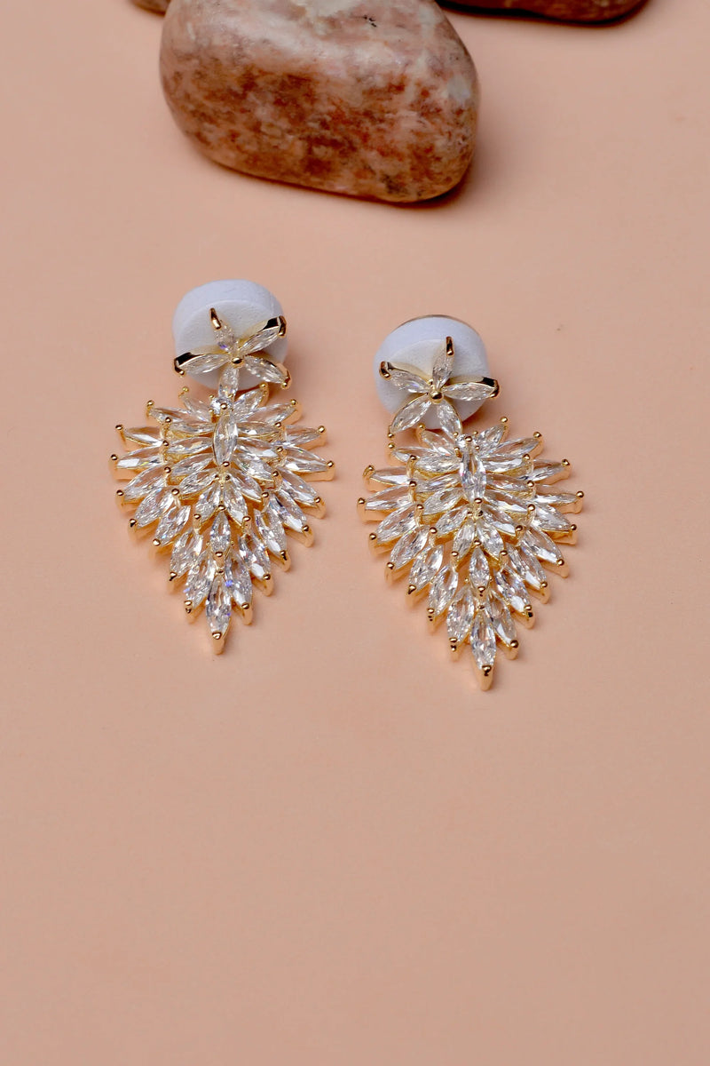 Party Wear Golden Earrings