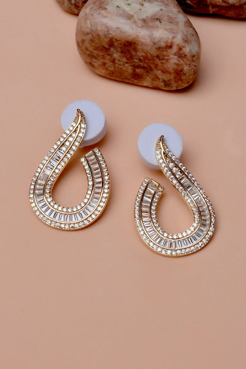 Party Wear Golden Earrings