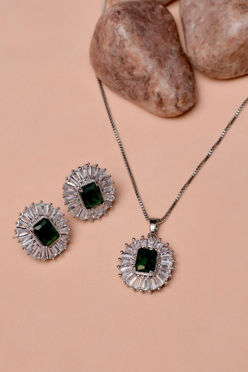 Party Wear Green Locket Set