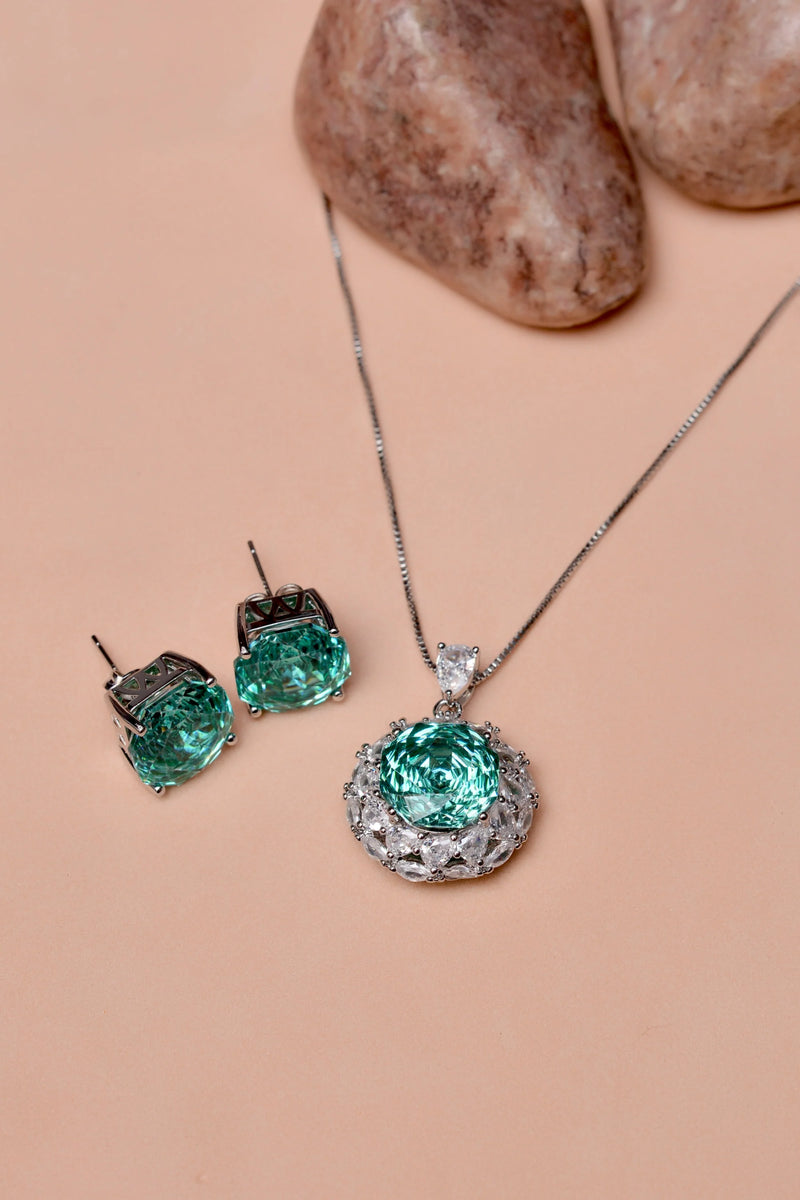 Party Wear Green Locket Set