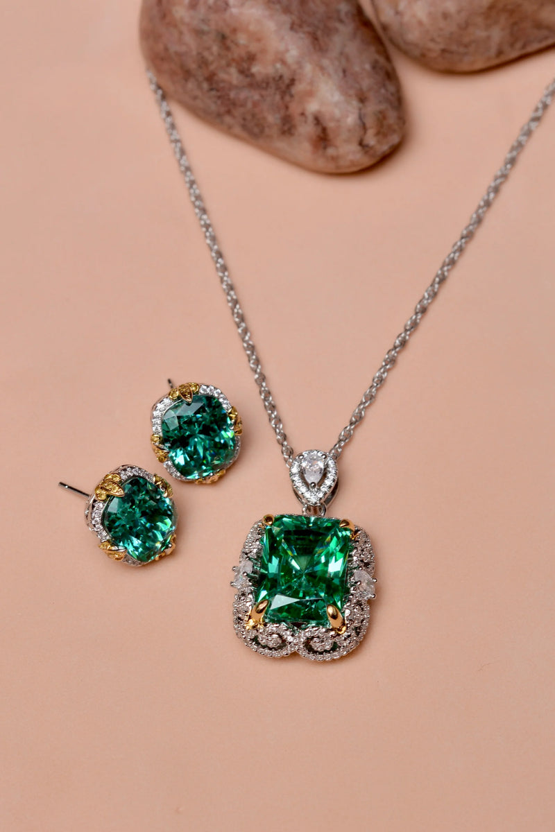 Party Wear Green Locket Set