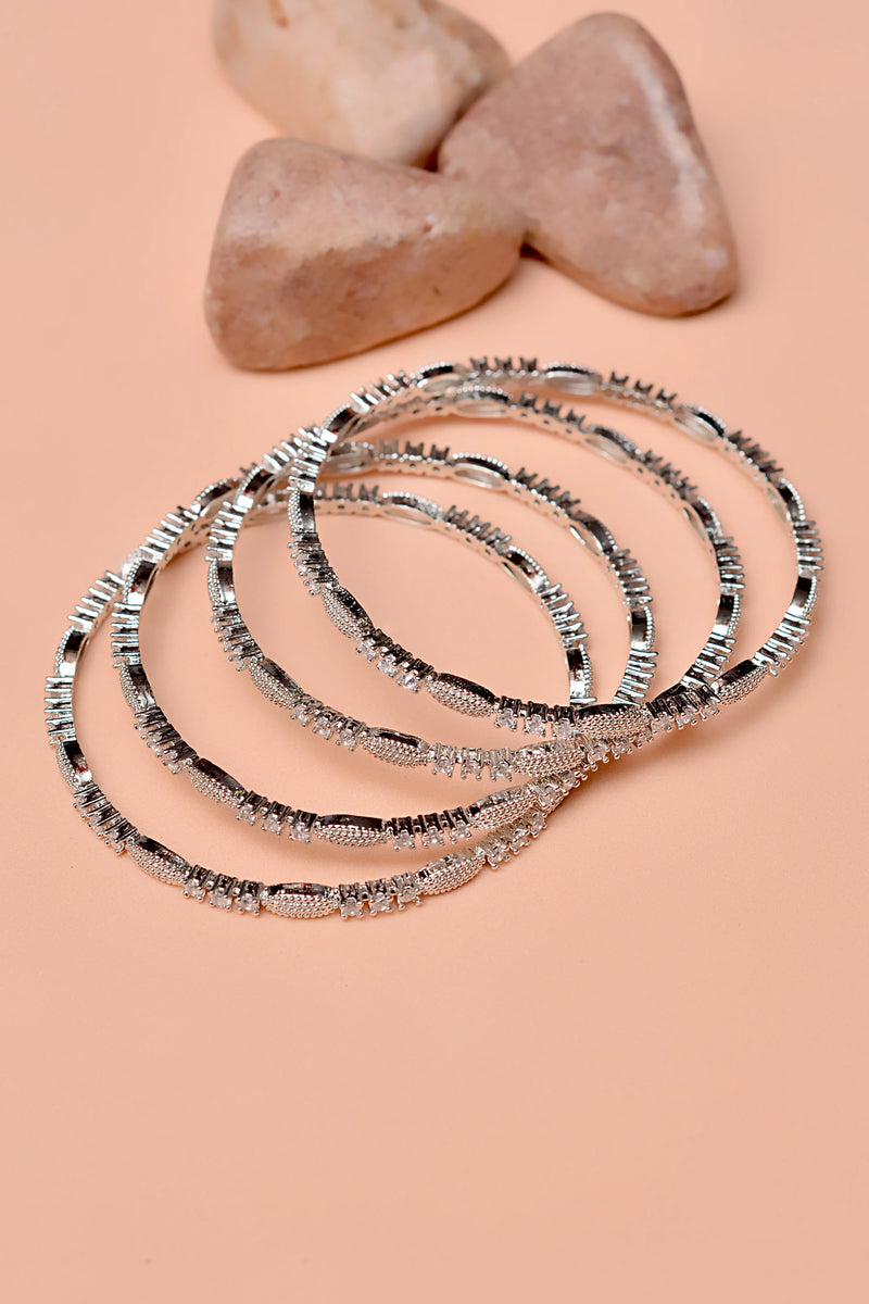 Party Wear Silver Bangles