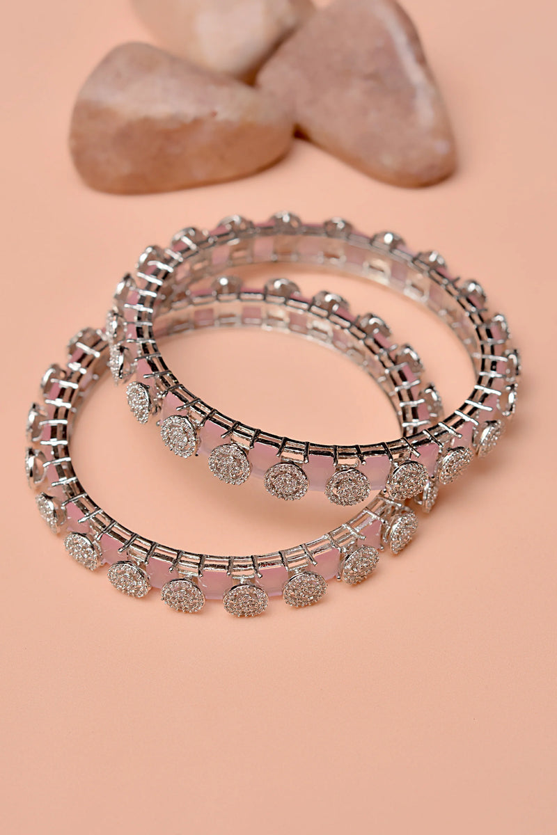 Party Wear Pink Bangles