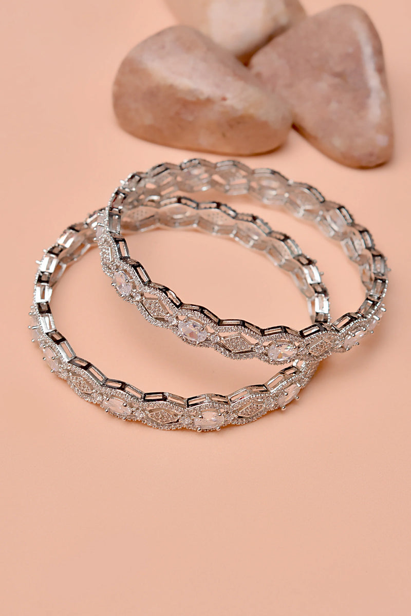 Party Wear Silver Bangles