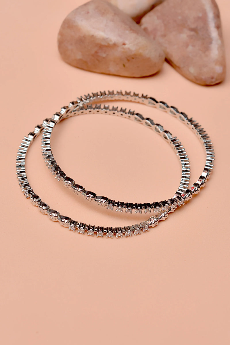 Party Wear Silver Bangles