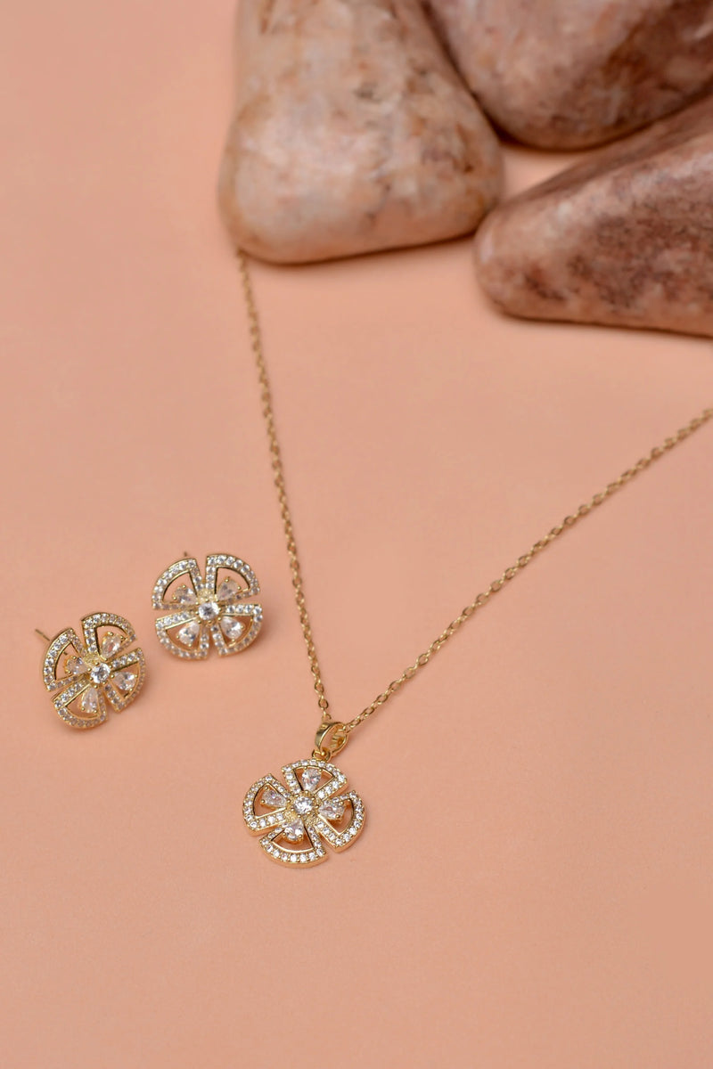 Party Wear Golden Locket Set