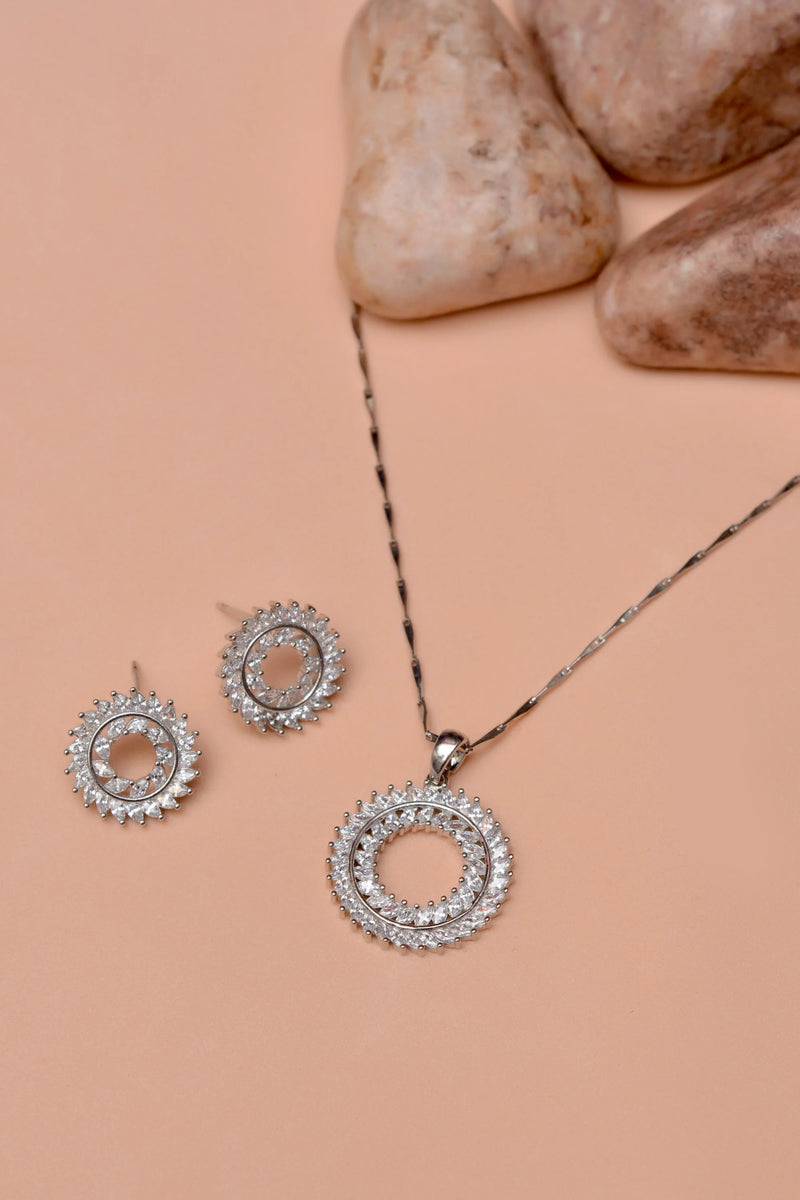Party Wear Silver Locket Set