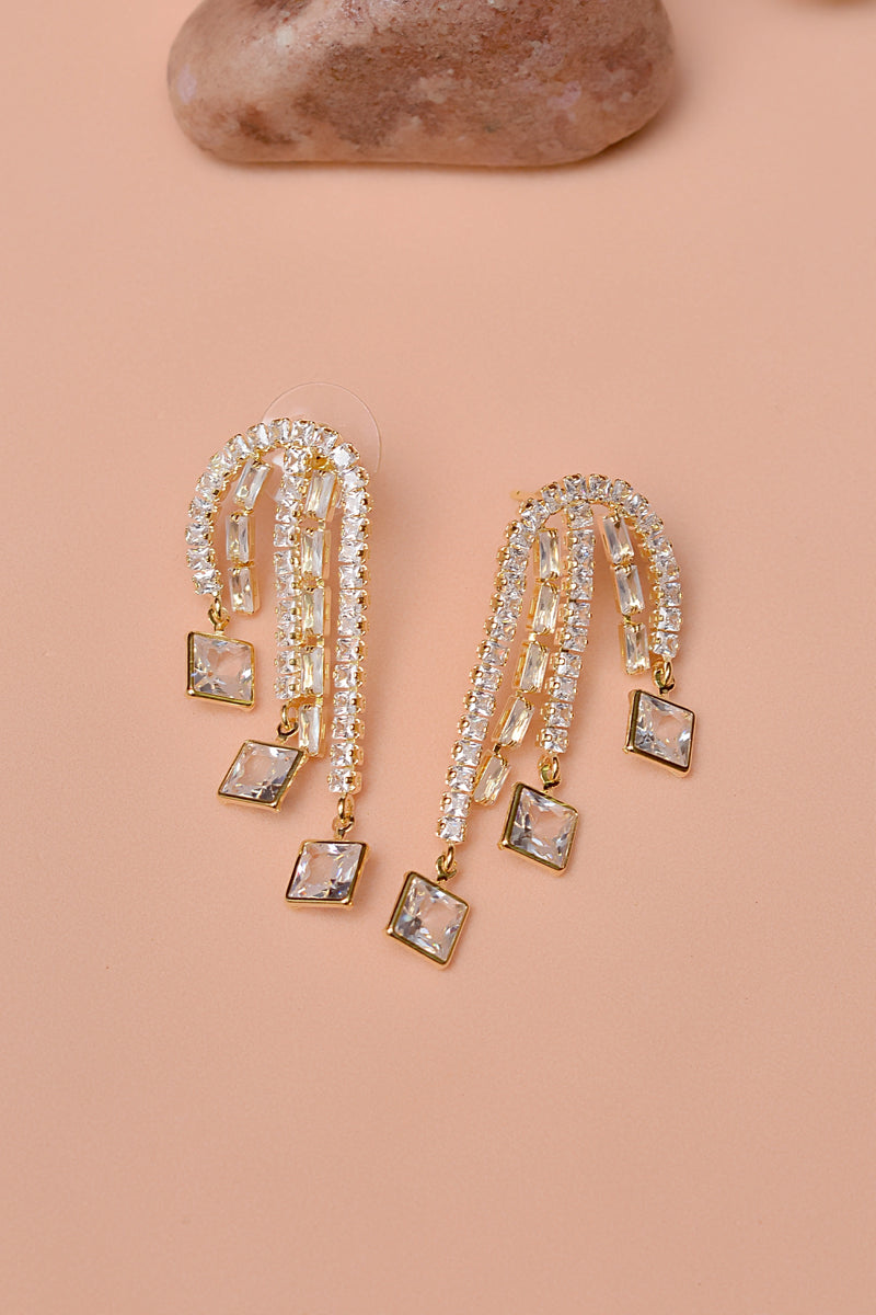 Party Wear Golden Earrings