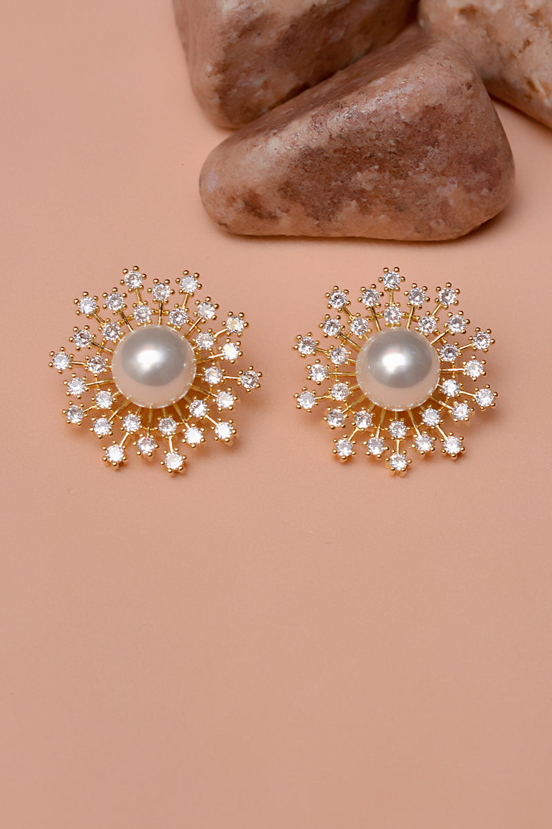 Party Wear Golden Earrings