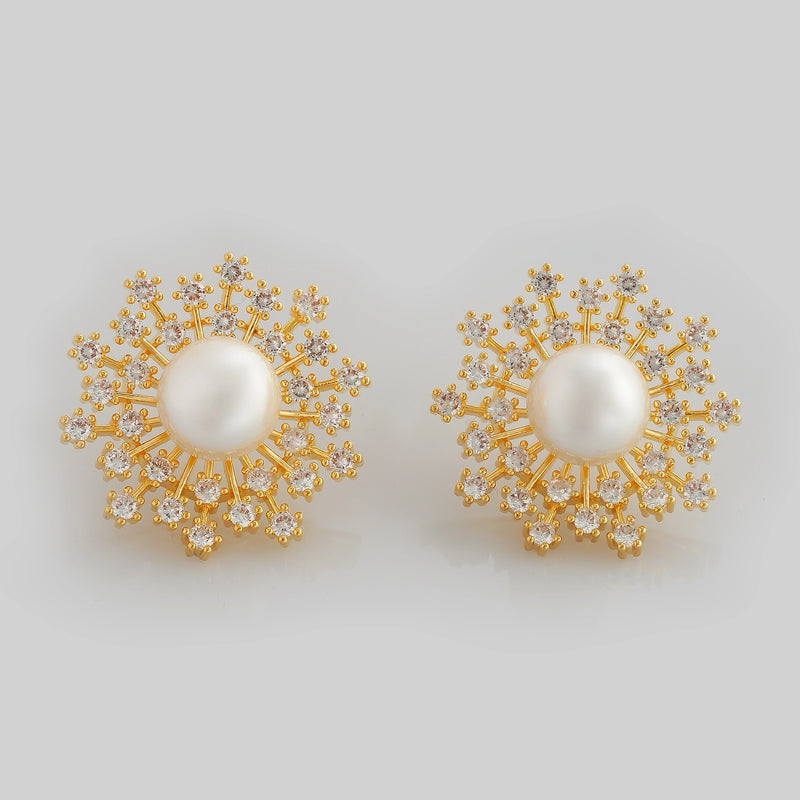 Party Wear Golden Earrings