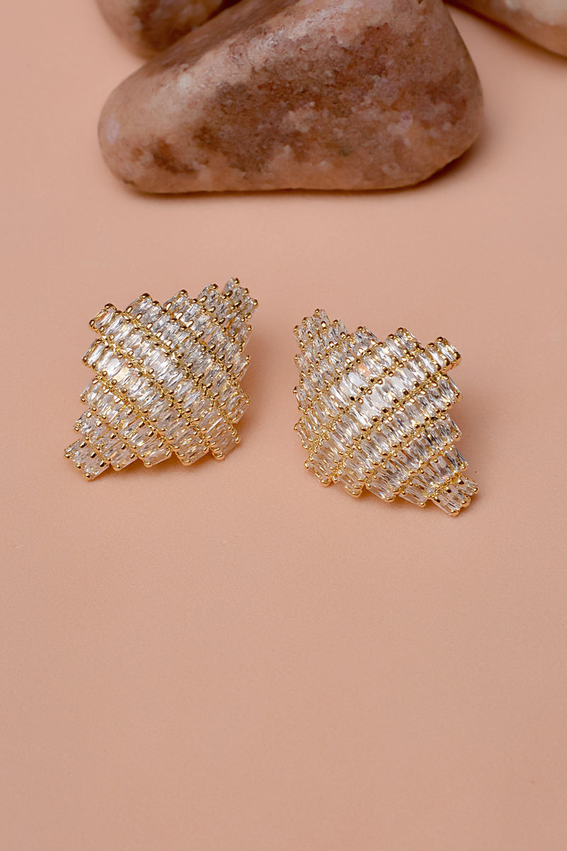 Party Wear Golden Earrings