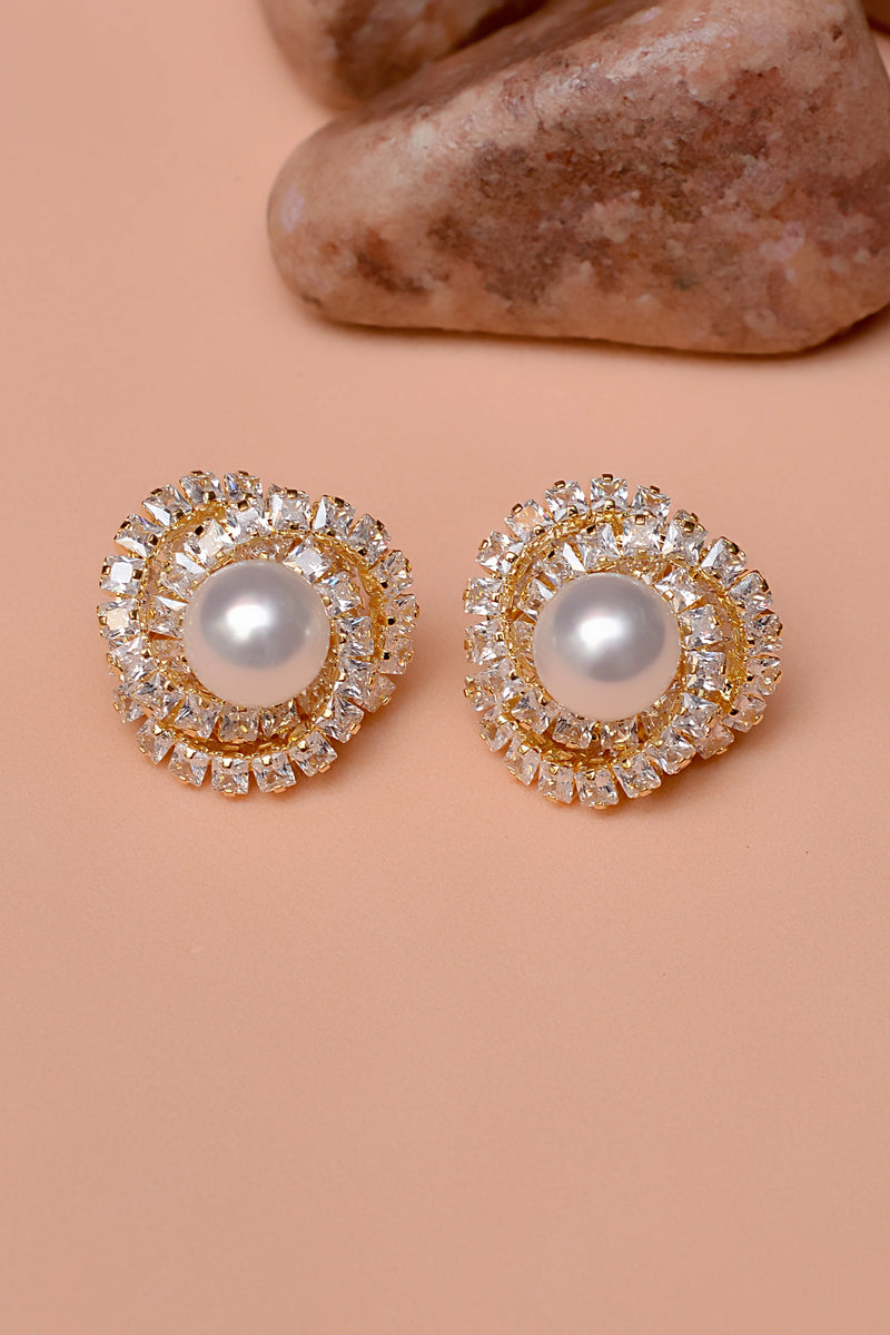 Party Wear Golden Earrings