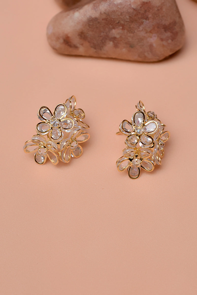 Party Wear Golden Earrings
