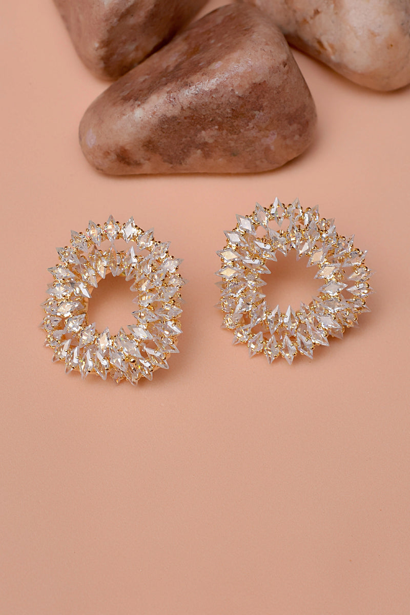 Party Wear Golden Earrings