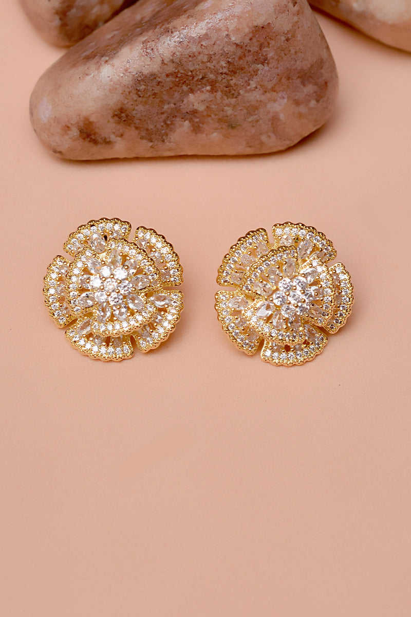 Party Wear Golden Earrings