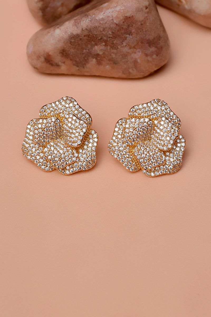 Party Wear Golden Earrings