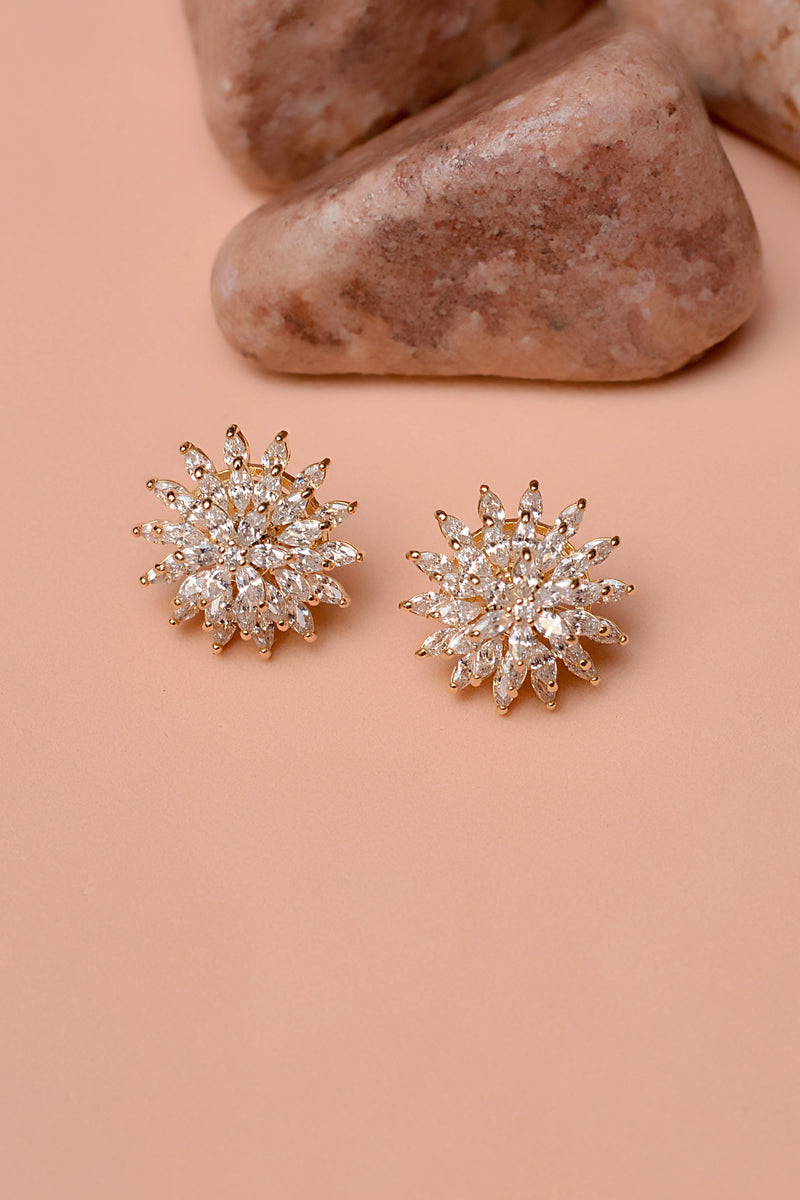 Party Wear Golden Earrings