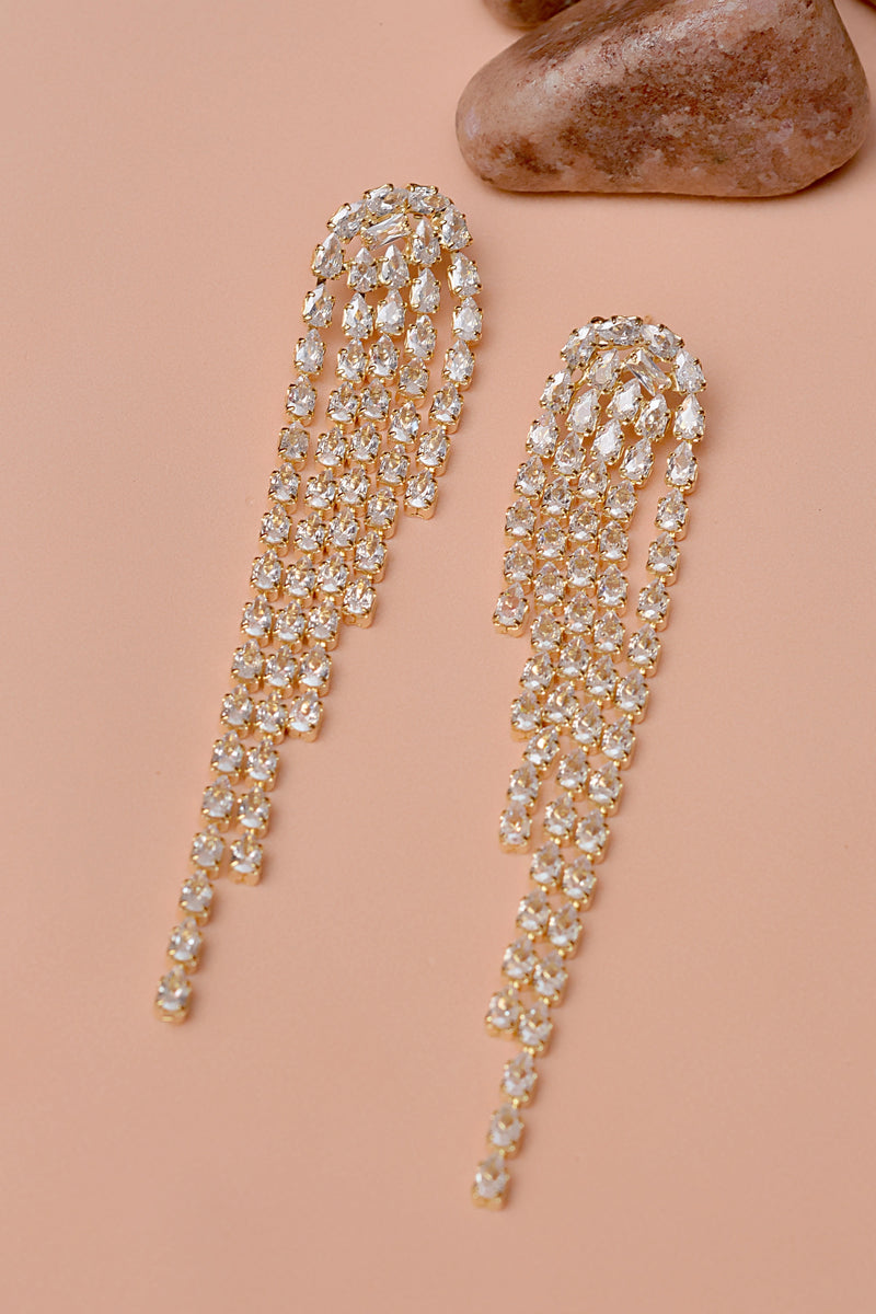 Party Wear Golden Earrings