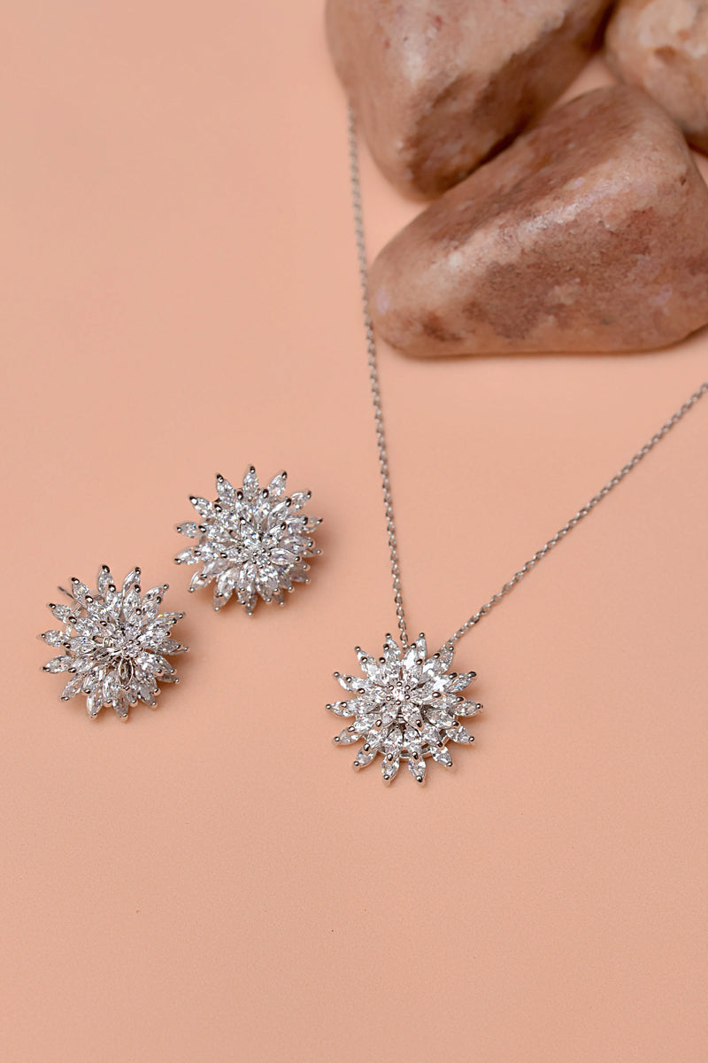 Party Wear Silver Locket set