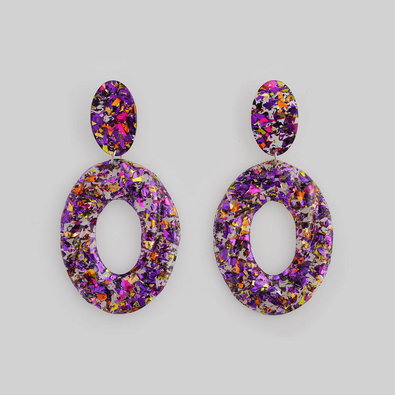 Party Wear Purple Earrings