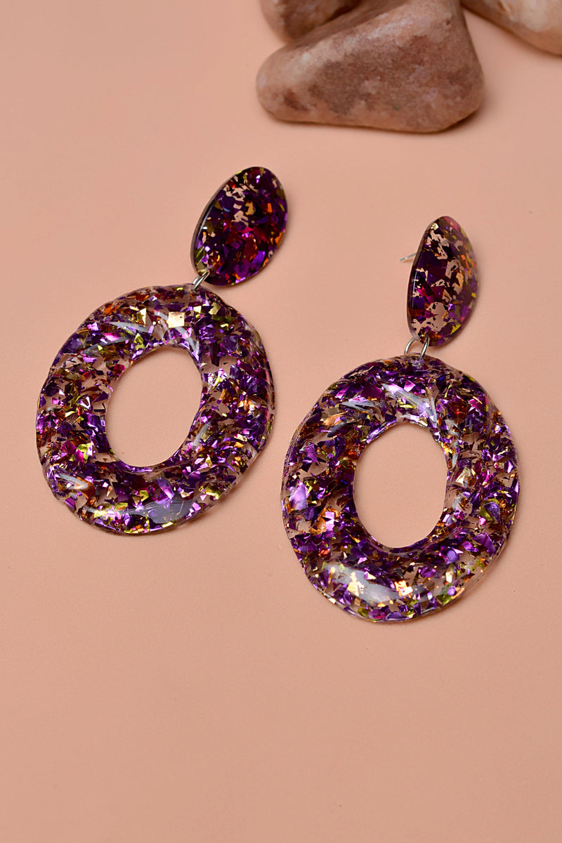 Party Wear Purple Earrings