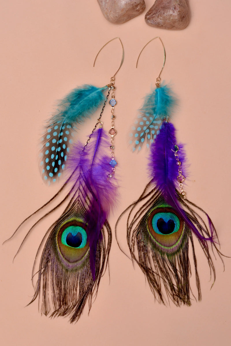 Party Wear Purple Earrings