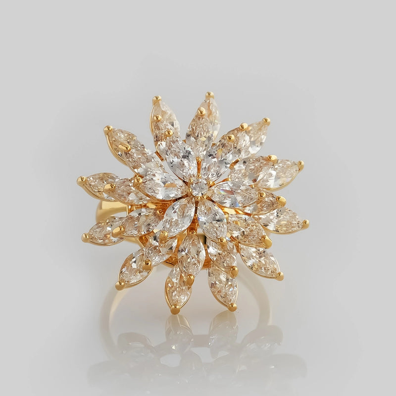 Size 0 Party Wear Golden Ring