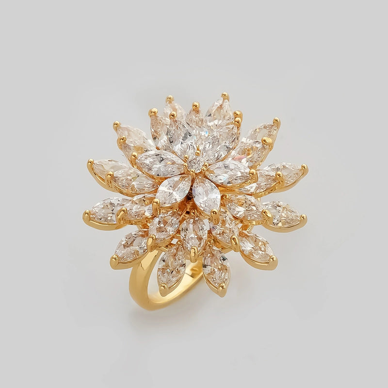 Size 0 Party Wear Golden Ring