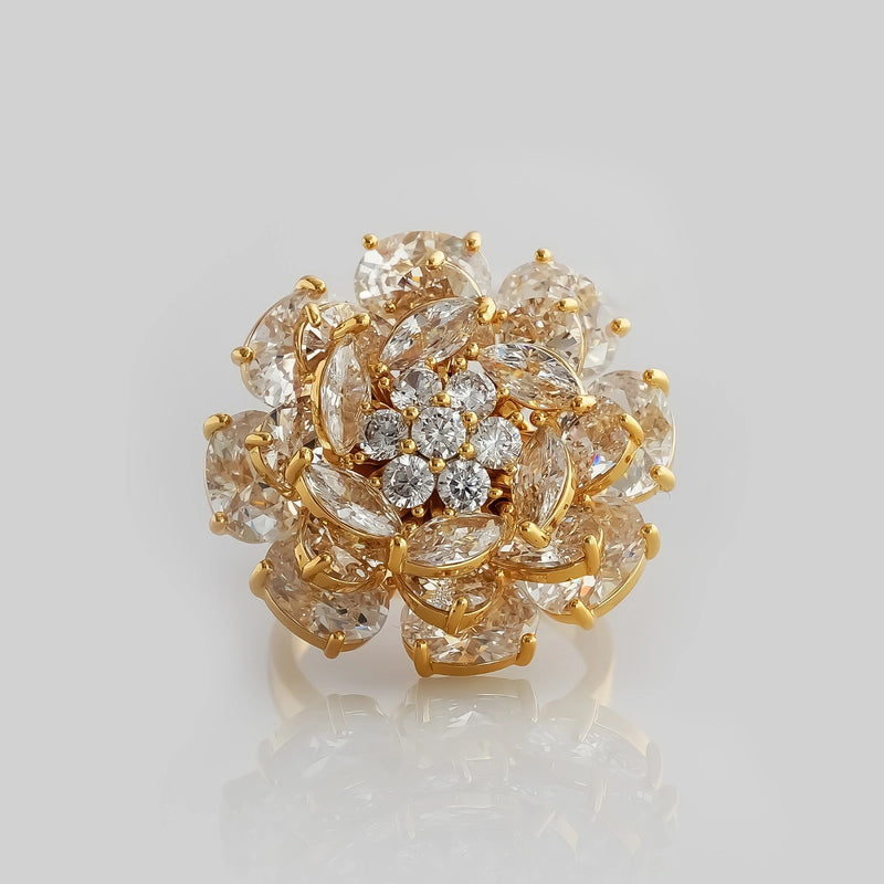 Size 0 Party Wear Golden Ring