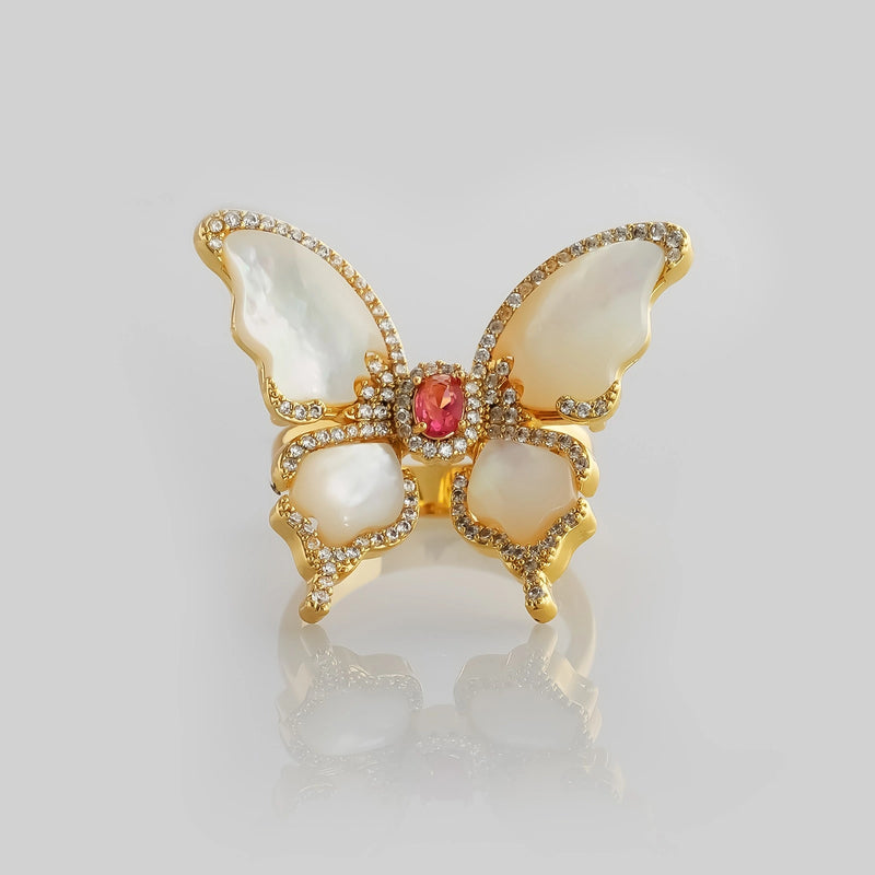 Size 0 Party Wear White Ring