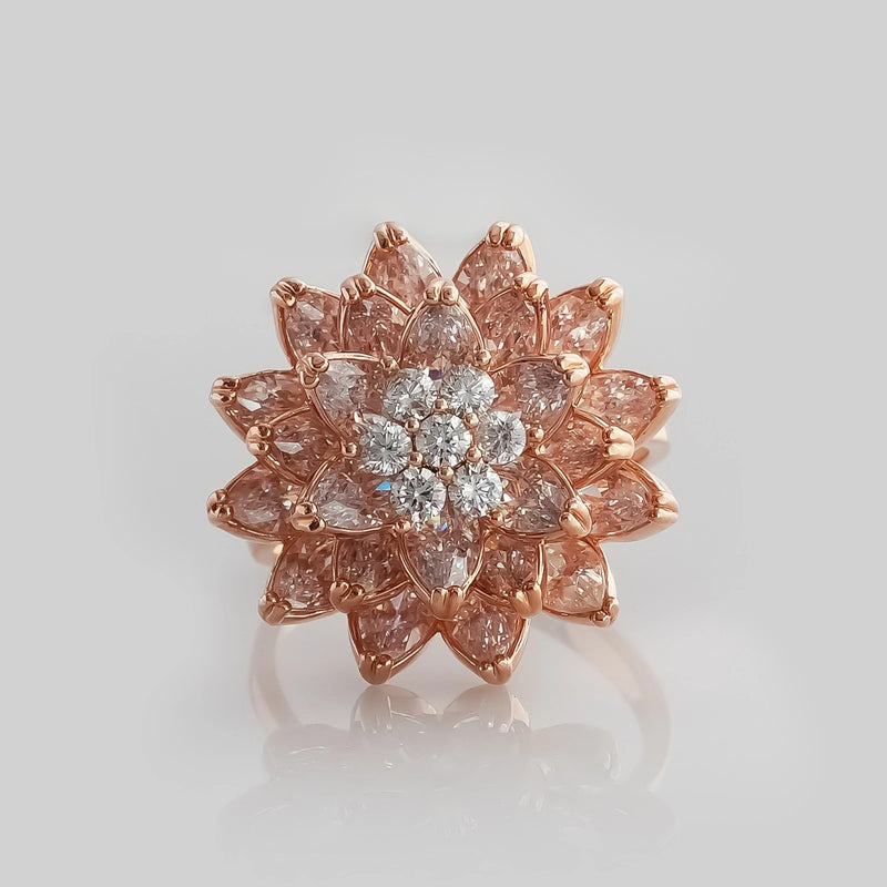 Size 0 Party Wear Rose Gold Ring