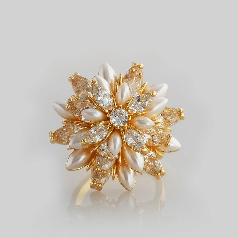 Size 0 Party Wear Golden Ring