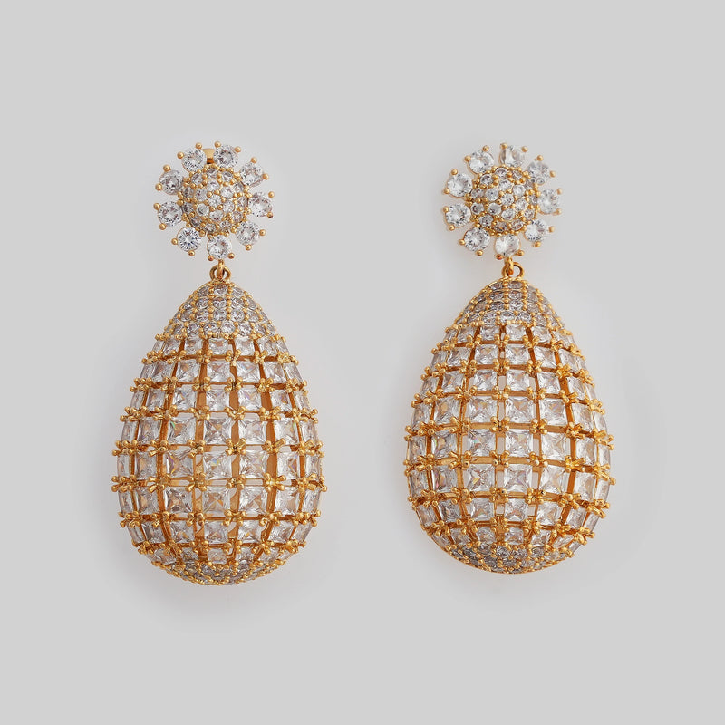 Party Wear Golden Earrings