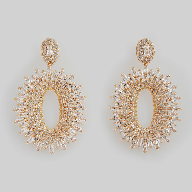 Party Wear Golden Earrings