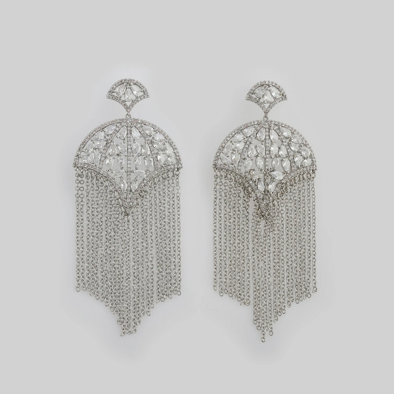 Party Wear Silver Earrings