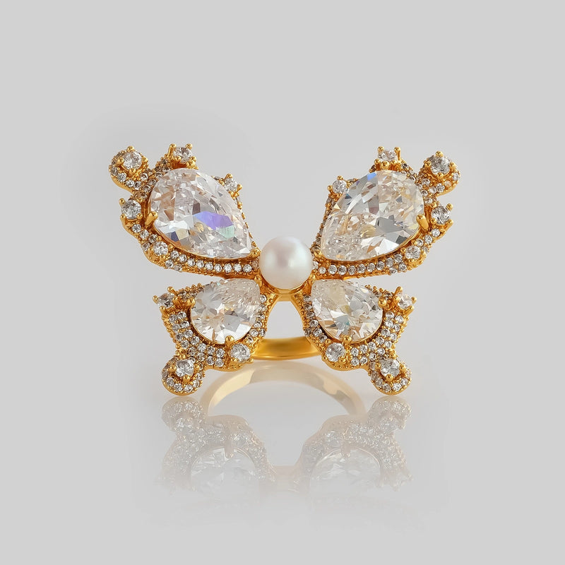 Size 0 Party Wear Golden Ring