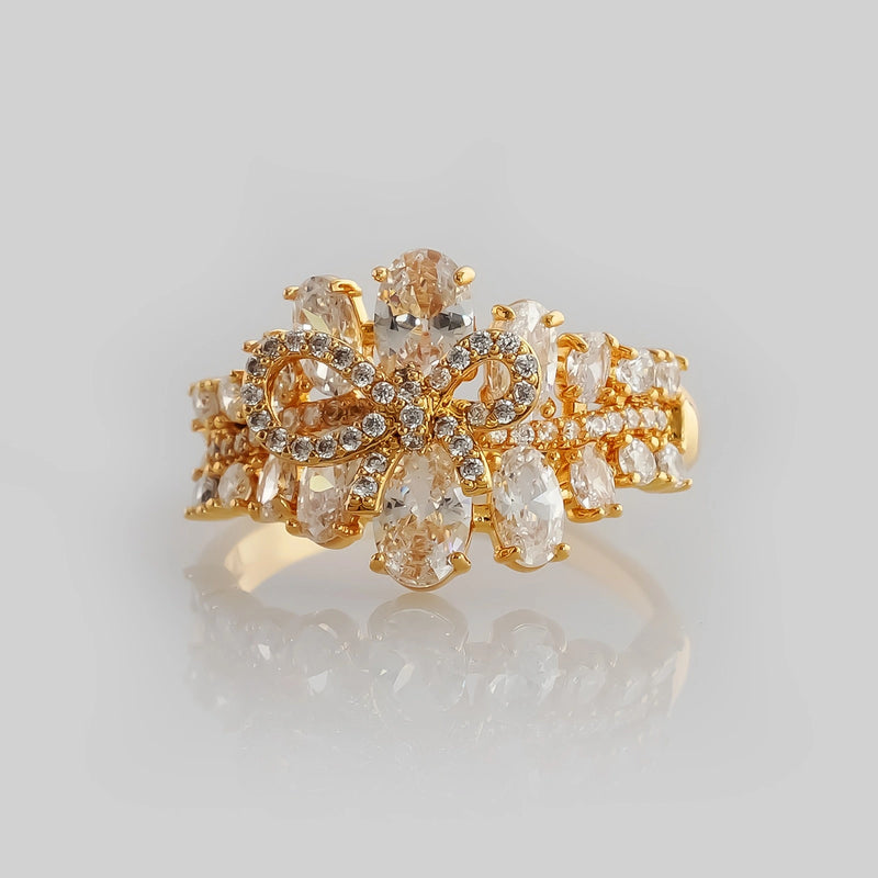Size 0 Party Wear Golden Ring
