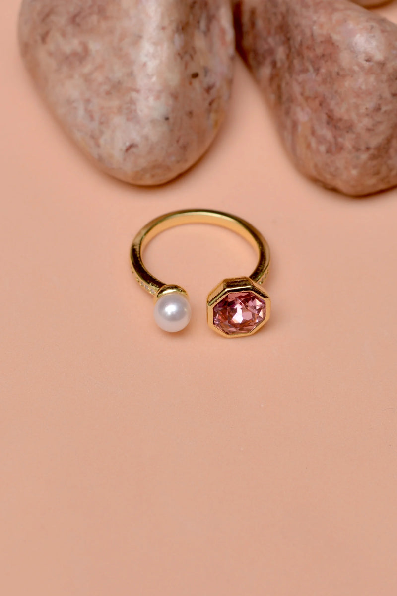 Size 0 Party Wear Pink Ring