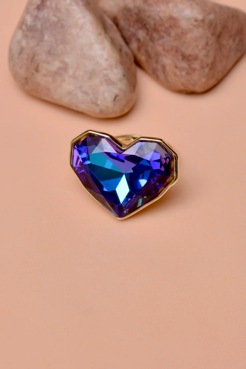 Size 0 Party Wear Blue Ring