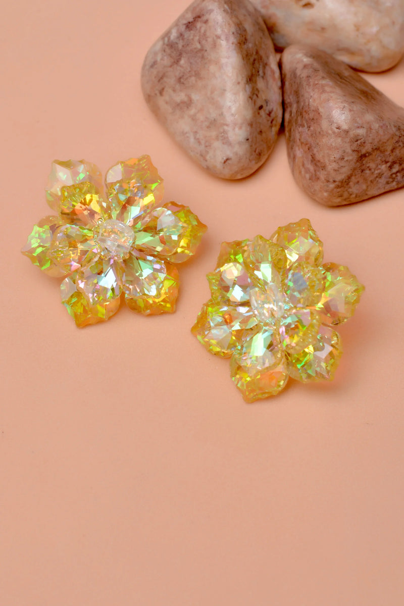 Party Wear Yellow Earrings