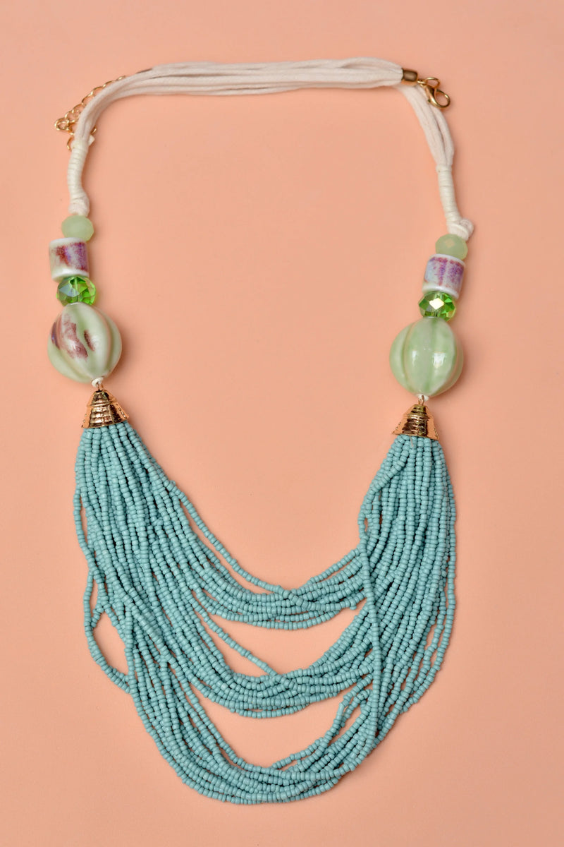 Party Wear Blue Maala Necklace