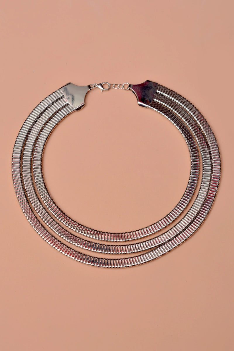 Size 0 Party Wear Silver Maala Necklace