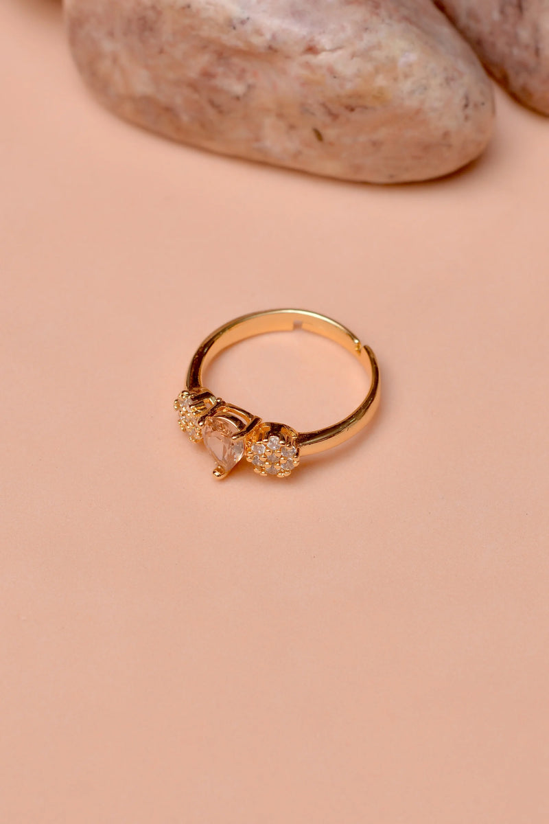 Size 0 Party Wear Champagne Ring