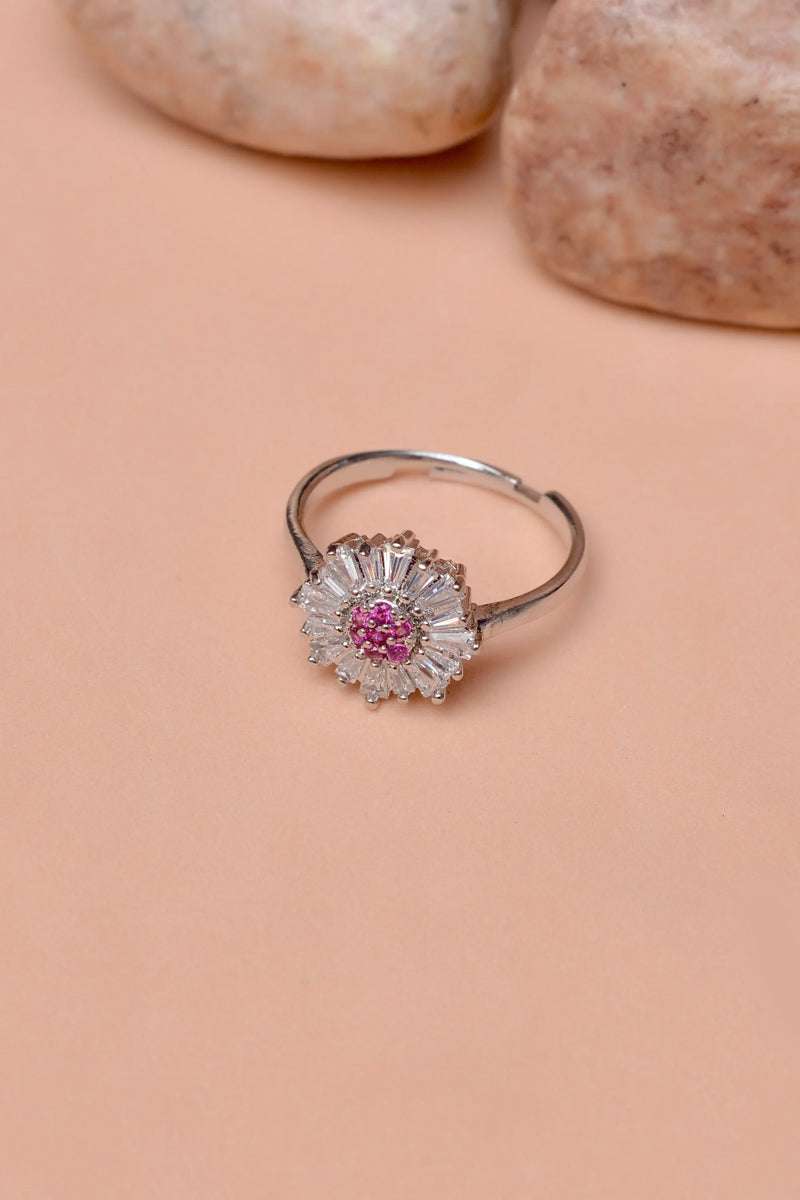 Size 0 Party Wear Pink Ring