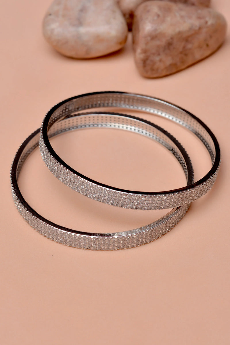 Party Wear Silver Bangles
