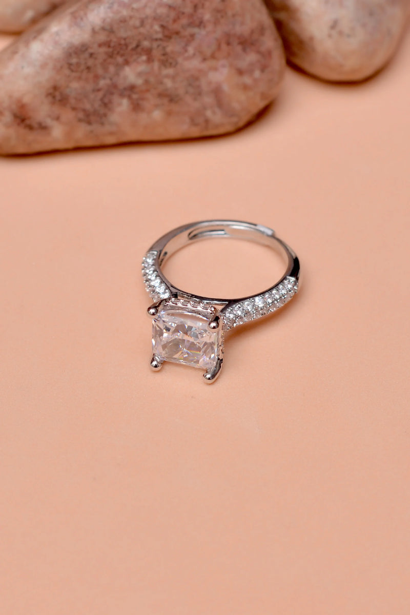Size 0 Party Wear Silver Ring