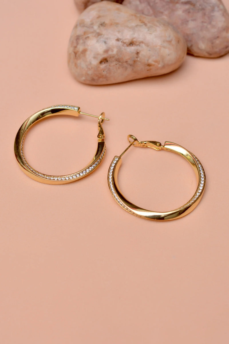 Party Wear Golden Hoop Earrings