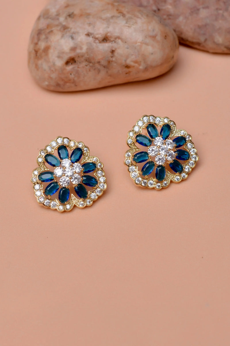 Party Wear Blue Earrings