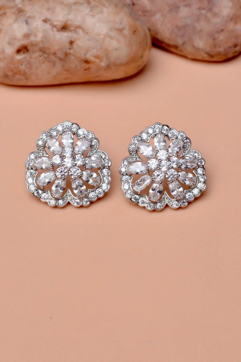 Party Wear Silver Earrings